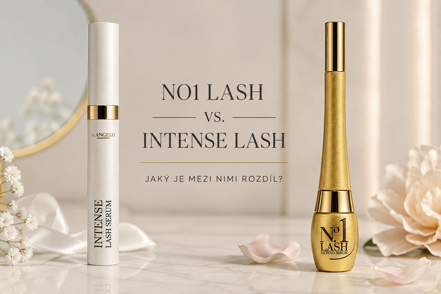 jaký je rozdíl mezi séry na růst řas No1 Lash a Intense Lash